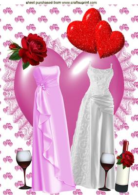Civil Partnership Ladies, Valentine A4 Topper