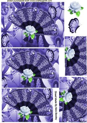 Ladies Fan (purple) Flower Abstract Pyramid