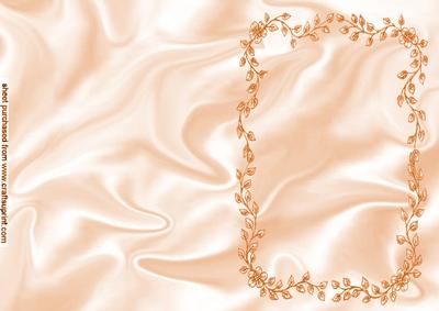 Satin Background with Leaf A5 or Insert in Peach