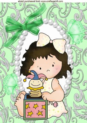 Little Girl with Toy A4 Topper