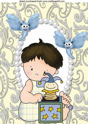 Little Boy with a Jack in the Box Toy, A4 Topper