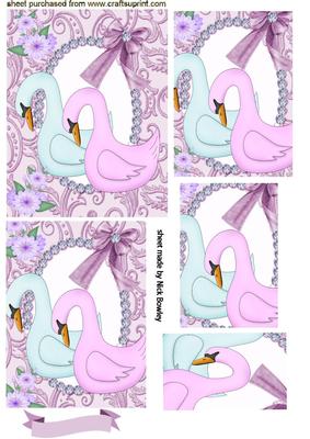 Pink Swan in Diamond Frame, Pyramids