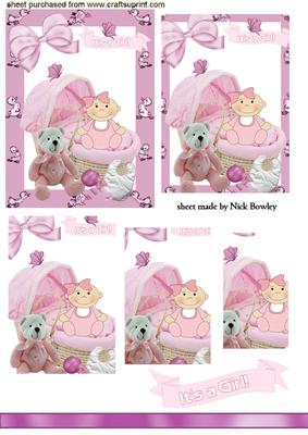 Little Baby Girl with Pink Crib, Pyramids