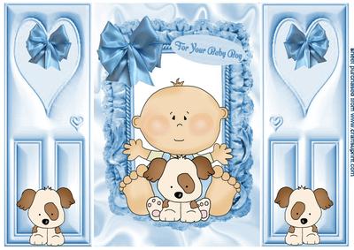 For Your Baby Boy, with Puppy, Gatefold