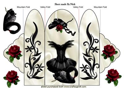 Black Swan and Ballerina Dress, Trifold