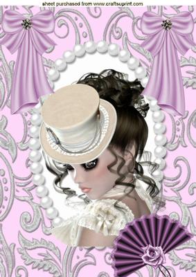 Beautiful Lady with Fan, A4 Topper