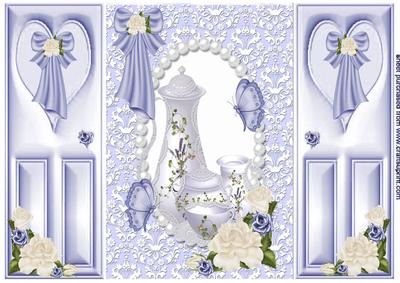 Pretty White Porcelain Teaset with Roses, Gatefold