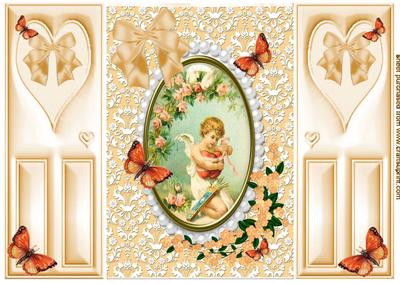 Sweet Little Cherub, with Butterflies, Gatefold