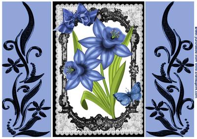 Blue Daffodils, Bows, & Butterflies, Gatefold