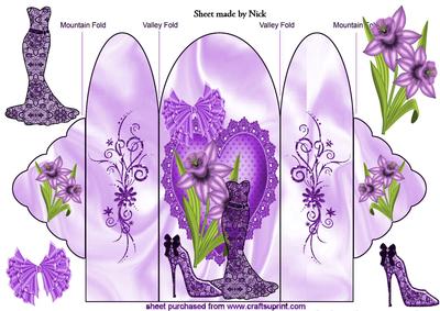 Purple Lace Dress, and Purple Daffodils, Trifold