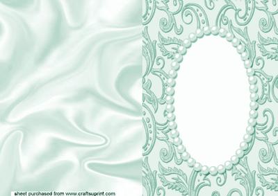 Satin Turquiose A5 Card, with Pearl Frame