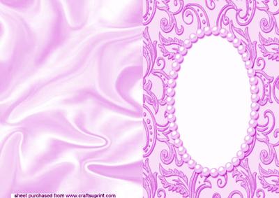 Satin Cerise A5 Card with Pearl Frame