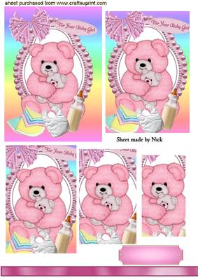 Cute Pink Teddy for Baby Girl , Pyramids