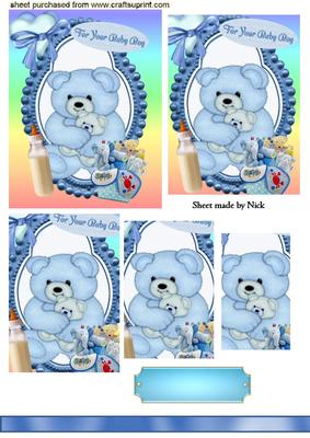 Cute Blue Teddy for Baby Boy, Pyramids