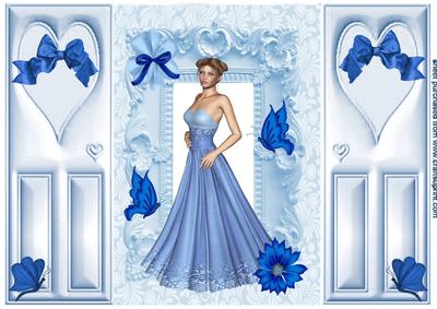 Pretty Lady in Blue Gown, Gatefold