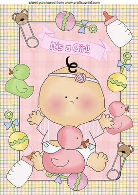 Bonny Baby Girl, in a Frame, A4 Topper