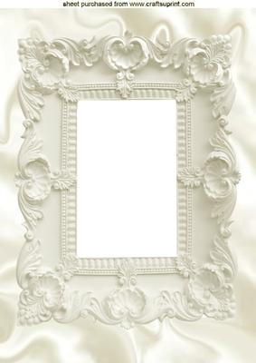 Beautiful Ornate Frame, on Satin Background A4 Topper