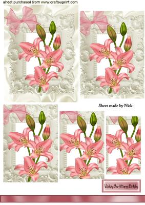Pink Lilly in Ornate Frame, Pyramids