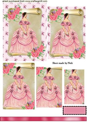 Victorian Lady, with Roses, Pyramids