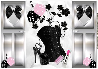Classy Black Basque and Shoe, Gatefold
