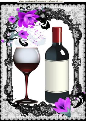 Lovely Champagne & Glass Celebration A4 Topper