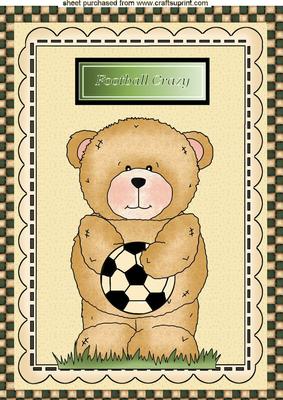 Football Mad Teddy A4 Topper