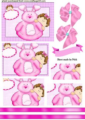 Cute Little Girl with Roly Bunny, Pyramids