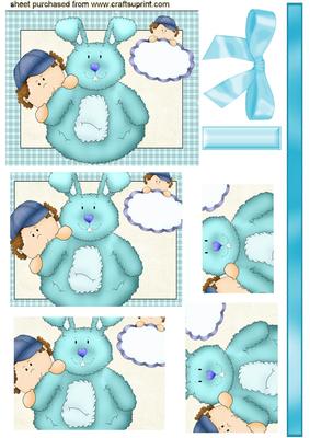 Cute Little Boy with Roly Bunny, Pyramids