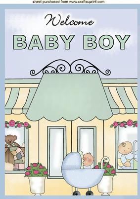 Welcome Baby Boy, A4 Topper