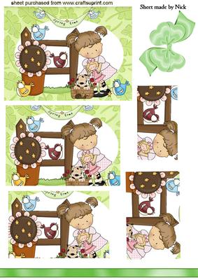 Spring Time is Here, Little Girl with Puppy Pyramids