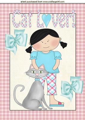 Little Girl with Cat, A4 Topper