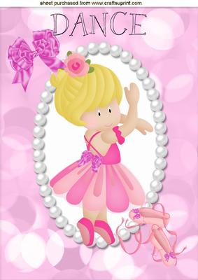 Little Dancing Ballerina in Pink, A4 Topper
