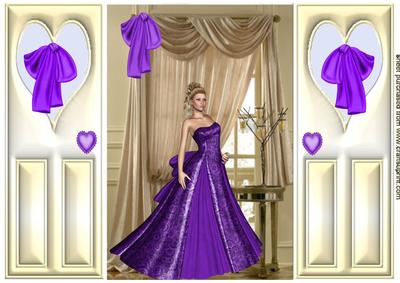 Elegant Lady in a Purple Gown, Gatefold