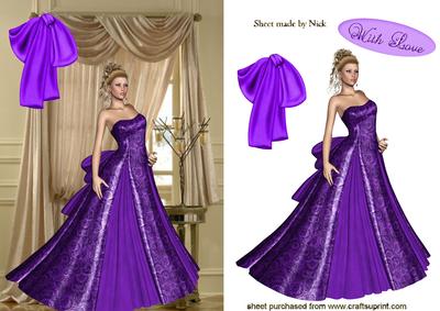 Elegant Lady in Purple Gown