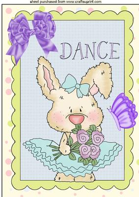 Cute Bunny Ballerina, Who Loves to Dance, A4 Topper