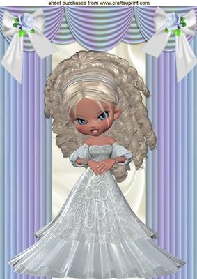 Pretty Lady in Princess Dress, A4 Topper