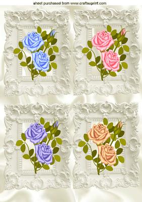 Rose Toppers in Ornate Frames