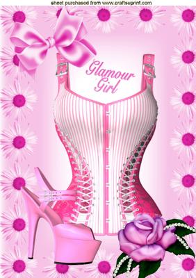 Glamour Girl in Pink, A4 Topper