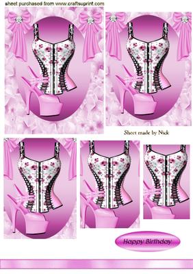 Pretty Basque in Pink with Diamonds, Pyramids