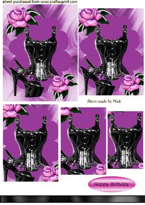 Sexy Black Basque with Purple Rose, Pyramids