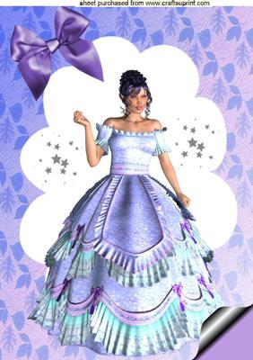 Beautiful Lady in Lilac Gown, A4 Topper