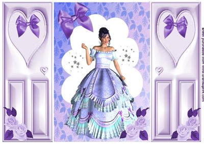 Beautiful Lady in Lilac Gown, Gatefold