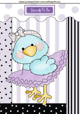 Blue Tweety Bird Litle Ballerina, A4 Topper