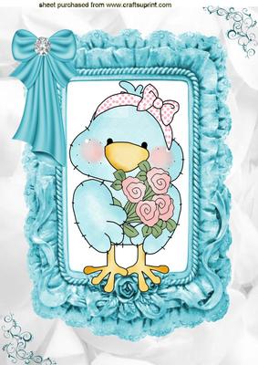 Say It with Flowers Tweety Blue Bird, A4 Topper