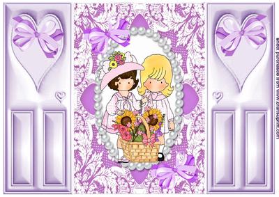 My Best Friend in Pearl Frame on Lace, Gatefold