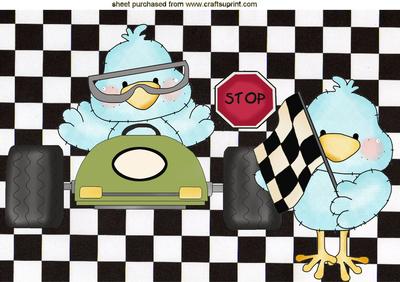 Little Blue Bird Racing Driver, A4 Topper