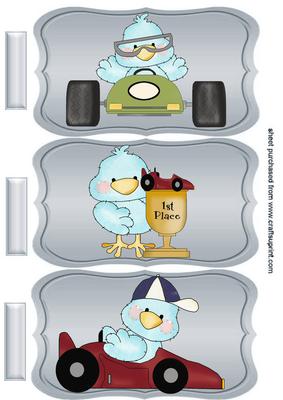 Little Racing Driver Blue Birds, Toppers
