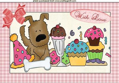 Little Doggies Birthday Party, A4 Topper