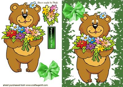 Big Huggie Teddy Bear with Flowers