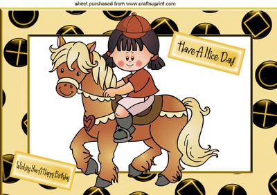 Little Girl on a Pony, A4 Topper